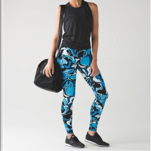 Lululemon Wunder Under Full Length Pant High Rise Sz 8 Boom Bloom Beach Blanket - Picture 1 of 11